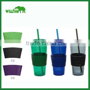 Customized Double Wall Acrylic Tumbler With Straw Wholesale thumbnail-1