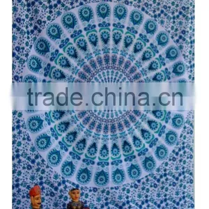 Tapestry Twin Bedspread Cotton Printed Single Dorm Bed Cover Manufacturing Tapestries Indian Exporter Rich Art And Craft Jaipur thumbnail-4