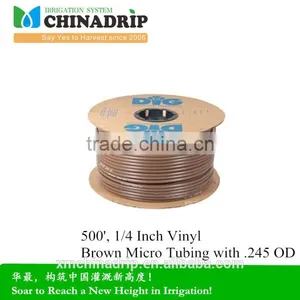 Drip Irrigation 1/4 Inch Vinyl Brown Micro Tubing With .245 OD Soaker Hose thumbnail-1