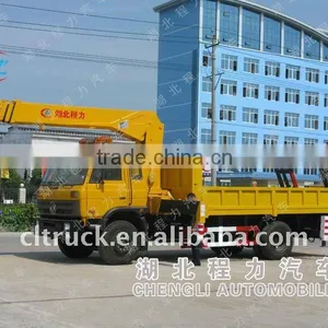 Dongfeng Flatbed Truck With 8T Crane for Sale thumbnail-1