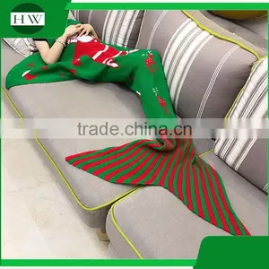 Christmas Gifts Custom Crochet Knitted Fleece Kids Children Baby Mermaid Blanket thumbnail-2