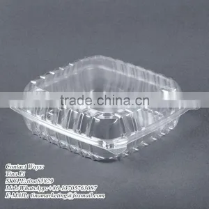 Cheap Price Clamshell Plastic Cake Container Carrier With Hinged Lid, Clear Plastic Take Out Food Packaging Box for Salad thumbnail-3
