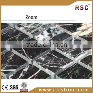 Plans House House Black and White Marble Mosaic Floor Tile thumbnail-1