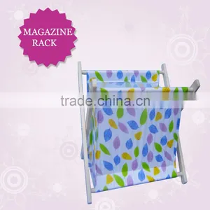 Folding Wooden Magazine Rack With Colorful Dots, Magazine Racks for Sale thumbnail-4