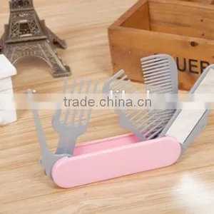 5 In 1 Folding Hair Comb Mirror Brush Comb Set Hair Combs thumbnail-3