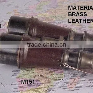 Brass Binoculars With Leather thumbnail-1