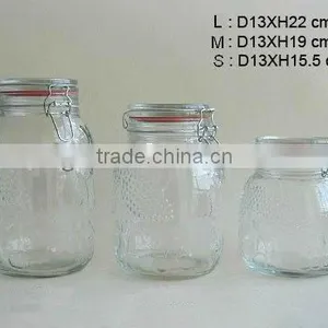 Glass Stroage Jar With Clip Lid1L 1.5L 2L thumbnail-1
