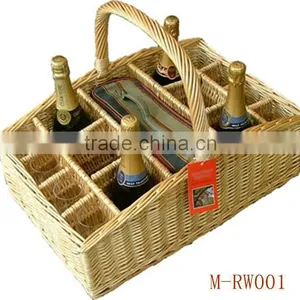 Four Section Painted Wicker Bottle Holder thumbnail-2