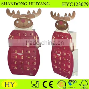 Custom Reindeer Shape Wood Advent Calendar for Christmas thumbnail-1