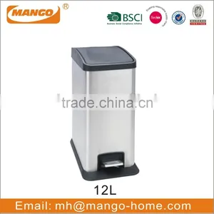 40L Stainless Steel 2-Compartment Pedal Trash Bin thumbnail-6