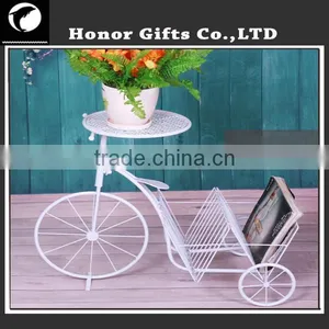 Fashion Design Wrought Iron Bicycle Plant Stand Decoration Bicycle Flower Stand thumbnail-2