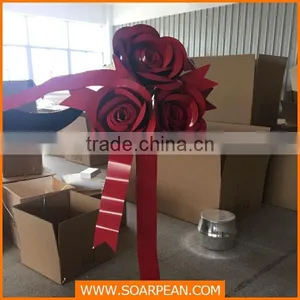 Customized Decorative Red Metal Rose Flower thumbnail-3