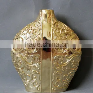 Golden Galvanized Decorative Vase thumbnail-1