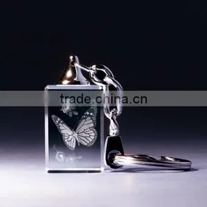3D Laser Butterfly Crystal Keychains thumbnail-1