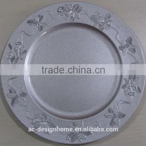 SILVER GLITTER PP PLASTIC CHARGER PLATE thumbnail-1