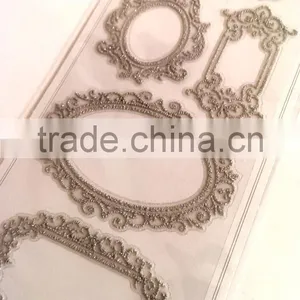 Self-Adhesive Classic Glitter Lace Foam Sticker, Elegant Decorative Shinny Glitter Sticker thumbnail-2