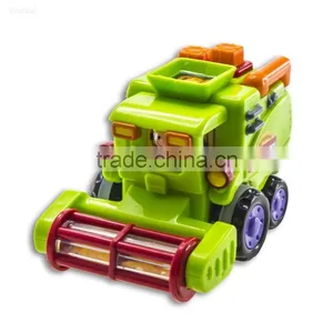 Push and Go Friction Powered Car Toys for Boys - Street Sweeper Truck, Cement Mixer Truck, Harvester Toy Truck thumbnail-6
