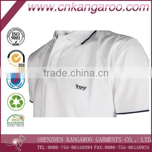 White Turndown Collar Mercerized Cotton Polo Shirts thumbnail-3