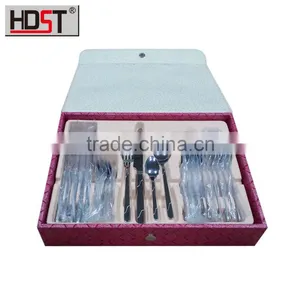 Red Simple Leather Boxes 24 Piece in a Set Elegant Table Flatware Set thumbnail-2