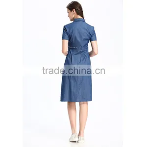 Domin Fashion Latest Formal Embroidery Jean Dress Patterns thumbnail-6
