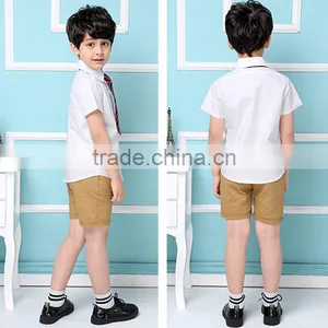 Custom Primary School Shirt /Short Skirt And Pants For Children Summer School Uniform thumbnail-5
