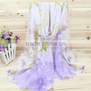 Custom Digital Print With Dandelion Pattern Scarf Silk Scarf Chiffon Scarf thumbnail-3