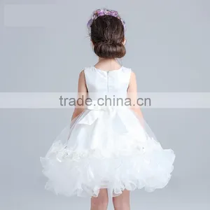 White Ruched Embroidery Flowers Dress Tulle Skirt Cocktail Dresses Ruffle Skirt thumbnail-2