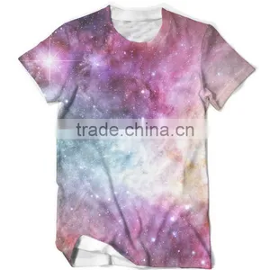 Galaxy Sublimation T-shirt, Cheap Fashion Sublimation Tee thumbnail-1