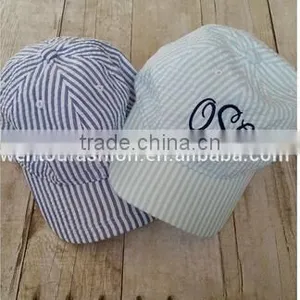 New Arrival Promotional Personalised Custom Seersucker Baseball Cap thumbnail-3