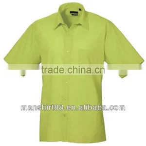 Mens Short Sleeve Formal Poplin Plain Work Shirt thumbnail-4