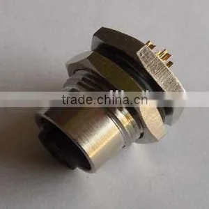 M12 Female Panel Solder Type Front Mounting Waterproof Connector thumbnail-1