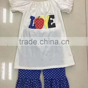 Baby Clothes Set Wholesale Cotton Ruffle Western Outfit Girls Back To School Outfit thumbnail-2