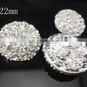22mm Clear Alloy Full Of Crystal Button Spark Rhinestone Buttons With Shank thumbnail-1
