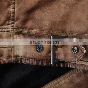 2015 Lastest Fashion Handsome Padded Garment Dyed Men Leather Jacket thumbnail-6
