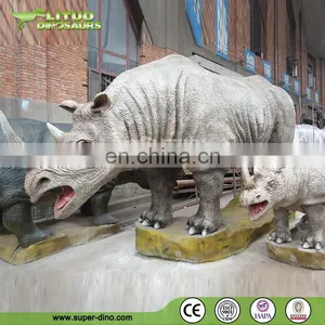 Zoo Decoration High Quality Animatronic Animal Rhinoceros Model thumbnail-1