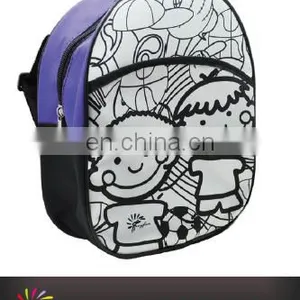 2016!NEW DIY Painting Satin Backpack Bag Color Your Own Satin Bag for Kids With Markers-RF60306-B thumbnail-1