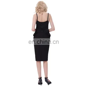 Grace Karin Womens Solid Color High Stretchy Hips-Wrapped Vintage Retro Black Pencil Skirt CL010454-1 thumbnail-5