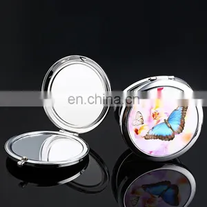 Popular Beautiful Round Portable Butterfly Makeup Mirror thumbnail-4