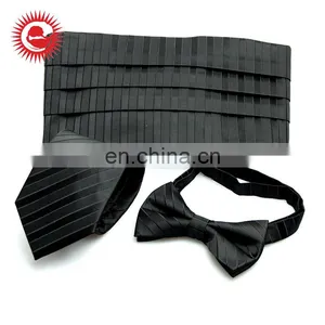 Wholesale Cheap Practical Unique Design Black Silk Necktie thumbnail-1