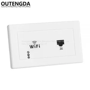 300Mbps 118 Type Wall Mount Wireless AP Access Point Socket WiFi Repeater Extender Router for Hotel Domitory Office Room thumbnail-1