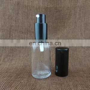 1 oz Clear Boston Round Glass Bottle With Black Fine Mist Spray thumbnail-5