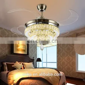 European Crystal Lamp Living Room Ceiling Fan Stealth Brand Fan Lights Restaurant Minimalist Fashion thumbnail-1