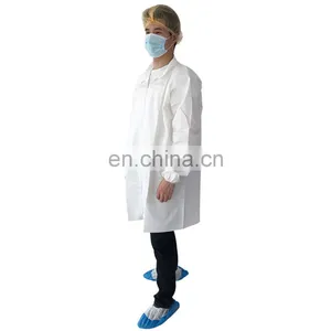 Disposable Kids Lab Coat Unisex White PP Lab Coats For Sale thumbnail-3
