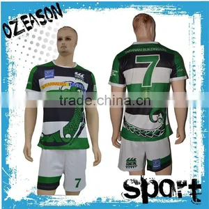 Export South Africa Wholesale Cheap Striped Rugby Jerseys Rugby Kits thumbnail-1