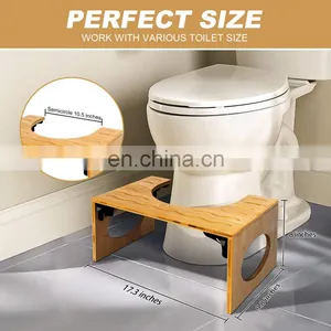Bathroom Squatting Urinal Adjustable Bamboo Squatting Toilet Stool thumbnail-3