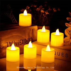 Wholesale Battery-Operated Tealight Candles, Warm White LED Flickering for Weddings & Parties thumbnail-2