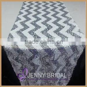 SQN70F Bulk Cheap Chevron Sequin Table Runner,metal Table Decorations thumbnail-2