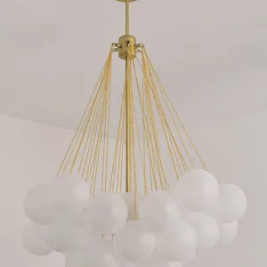 Grape Cluster Pendant - 19 Milky White Glass Balls Black E27*3 thumbnail-4