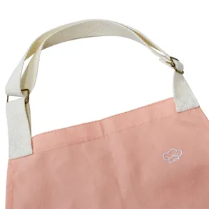Kids Waterproof Apron Adjustable Neck Strap Double Pocket Children Cooking Painting Apron Custom Embroidery thumbnail-3