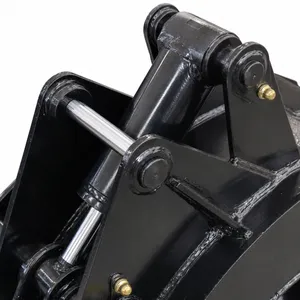 Mini Excavator Hydraulic Grapple Attachment Fixed Non Rotating Pin On Mount Spiral Wrap Hoses Gloss Black thumbnail-5